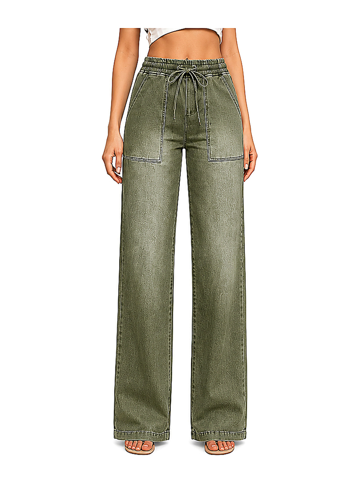 Women's Casual Straight Leg Denim Pants