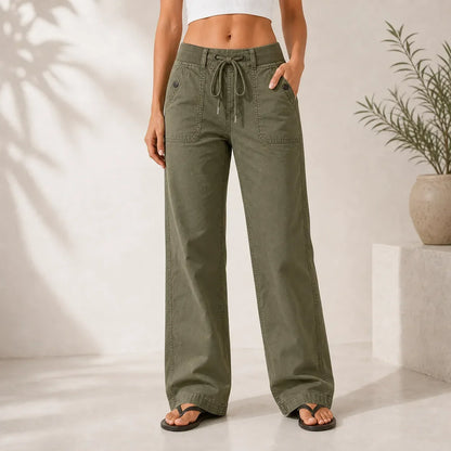 Women's High Stretch Mid Rise Straight Pants