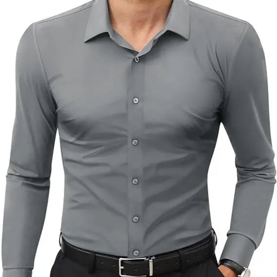 Men’s Slim Fit Stretch Dress Shirt – 16-Way Stretch, Wrinkle-Free