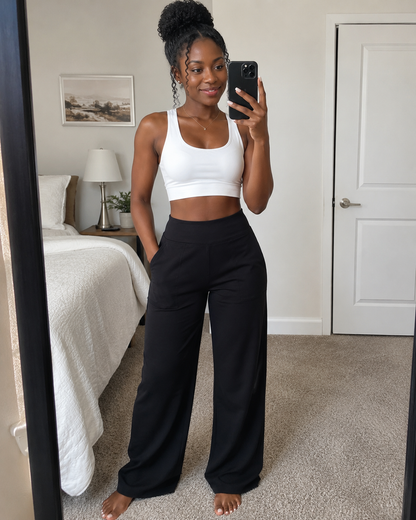 Women's wide leg pants with pockets