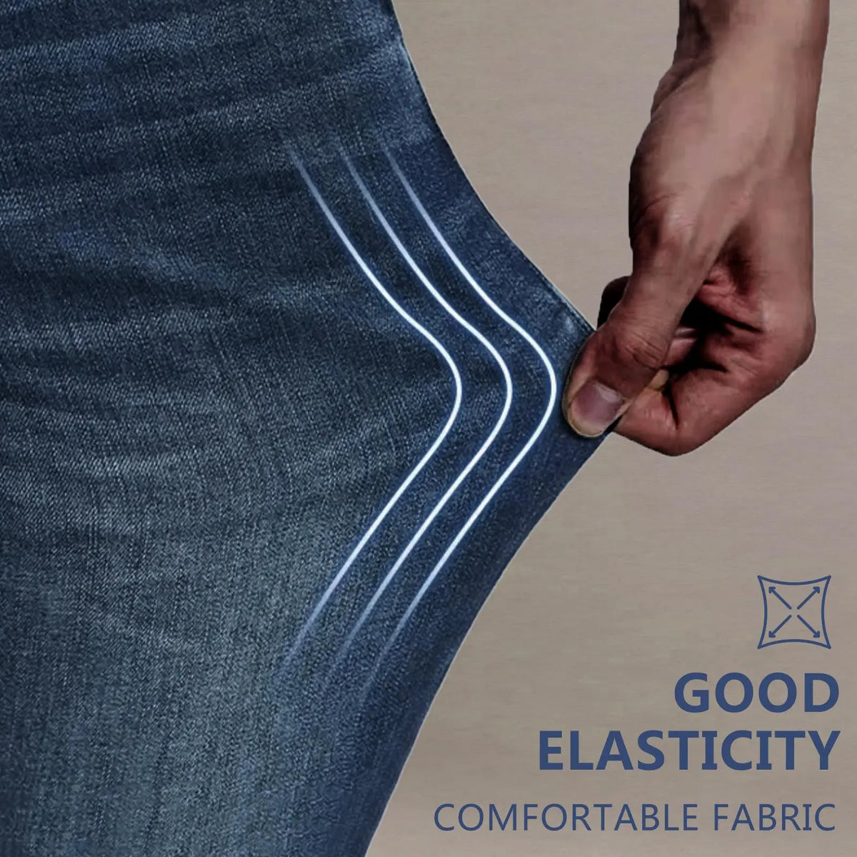 🔥 BEST SELLER | 6PCS $24.63 | Men's Stretch Cotton Loose-Fit Drawstring Jeans