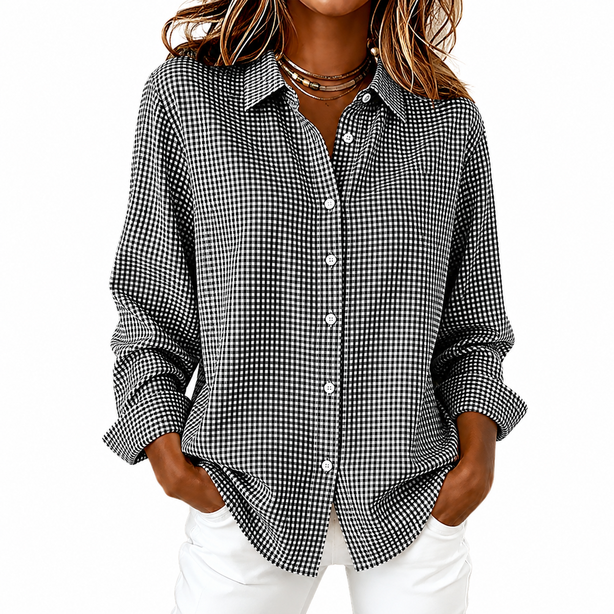 🎃Halloween Sale: Fresh Drop - Relaxed Fit Plaid Button-Up | Modern Collared Style for Casual Outings & Coffee Runs — Save Big Today!