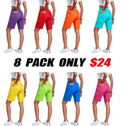 🔥90%off only today🔥[Available in 16 colors]Women's lightweight quick drying outdoor shorts with multifunctional pockets and elastic waistband, suitable for hiking and camping