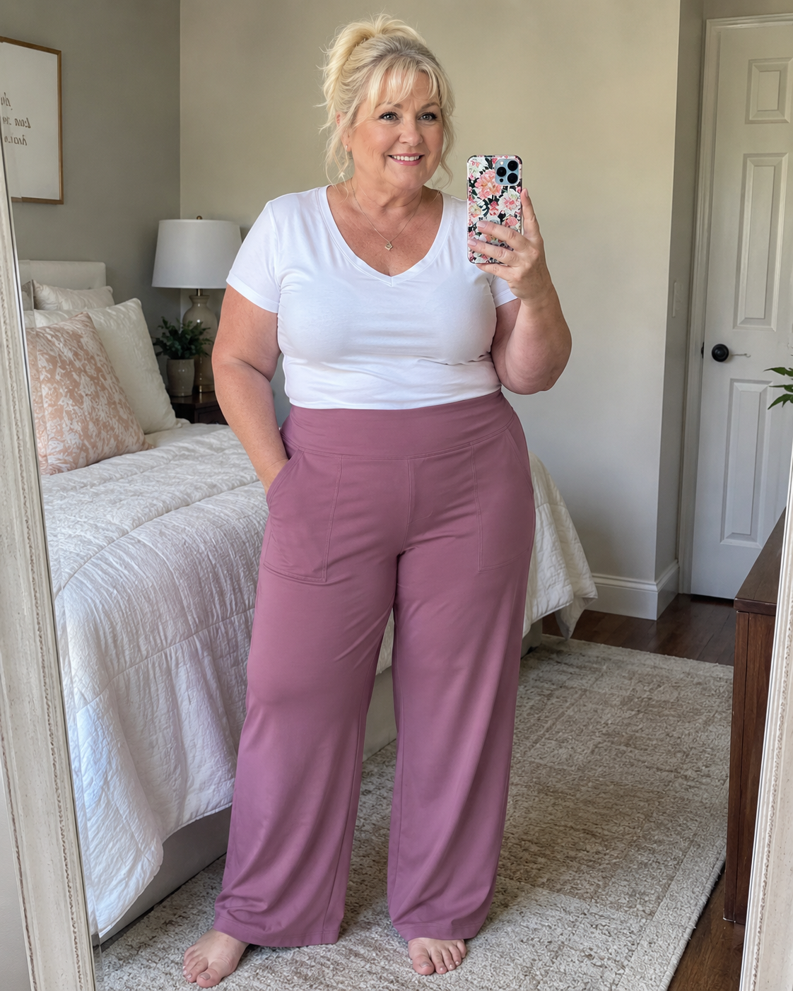 Women's wide leg pants with pockets