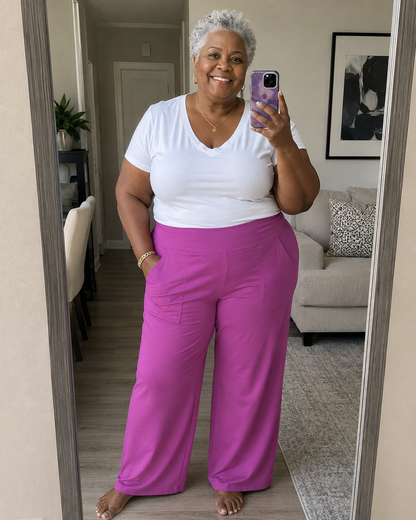 Women's wide leg pants with pockets