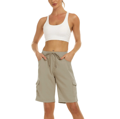 🔥90%off only today🔥[Available in 16 colors]Women's lightweight quick drying outdoor shorts with multifunctional pockets and elastic waistband, suitable for hiking and camping