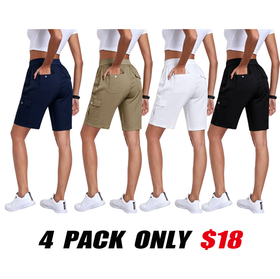 🔥90%off only today🔥[Available in 16 colors]Women's lightweight quick drying outdoor shorts with multifunctional pockets and elastic waistband, suitable for hiking and camping