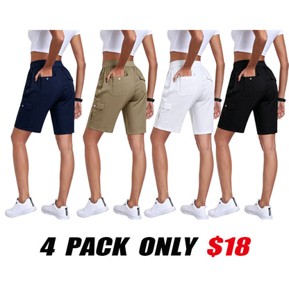 🔥90%off only today🔥[Available in 16 colors]Women's lightweight quick drying outdoor shorts with multifunctional pockets and elastic waistband, suitable for hiking and camping