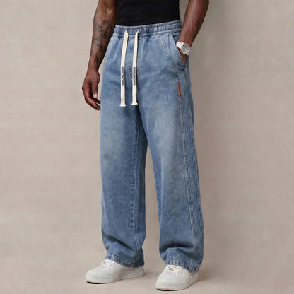 🔥 BEST SELLER | 6PCS $24.63 | Men's Stretch Cotton Loose-Fit Drawstring Jeans
