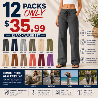 Women's High Stretch Mid Rise Straight Pants