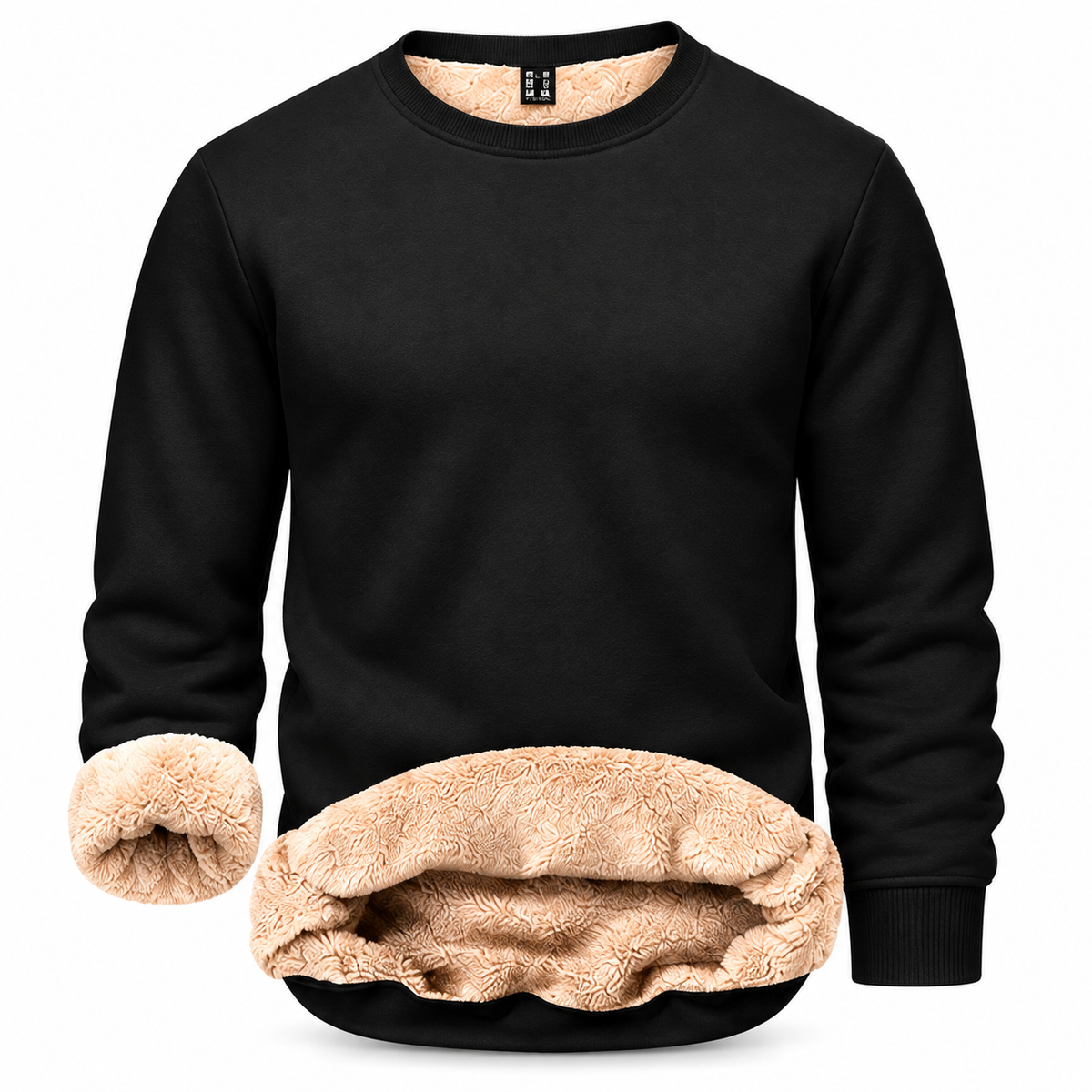 🔥 BEST SELLER | 8PCS $24.99 |Men's Fitted Crewneck Fleece Lined Sweatshirt, Wind Resistant Polyester Athletic Pullover, Casual Fashion Active Tops