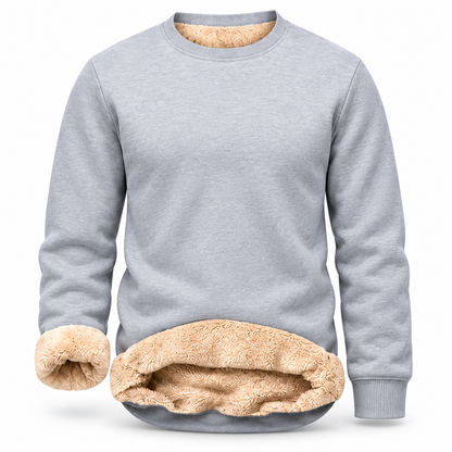 🔥 BEST SELLER | 8PCS $24.99 |Men's Fitted Crewneck Fleece Lined Sweatshirt, Wind Resistant Polyester Athletic Pullover, Casual Fashion Active Tops