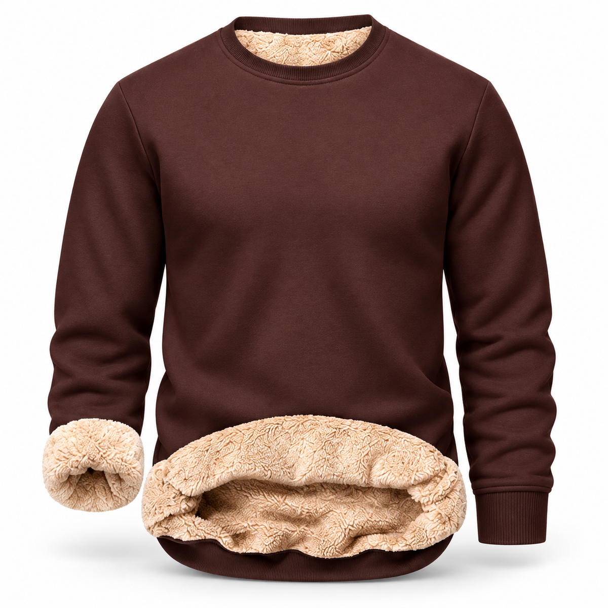 🔥 BEST SELLER | 8PCS $24.99 |Men's Fitted Crewneck Fleece Lined Sweatshirt, Wind Resistant Polyester Athletic Pullover, Casual Fashion Active Tops