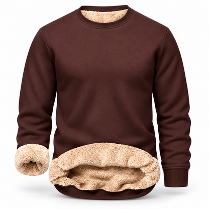 🔥 BEST SELLER | 8PCS $24.99 |Men's Fitted Crewneck Fleece Lined Sweatshirt, Wind Resistant Polyester Athletic Pullover, Casual Fashion Active Tops
