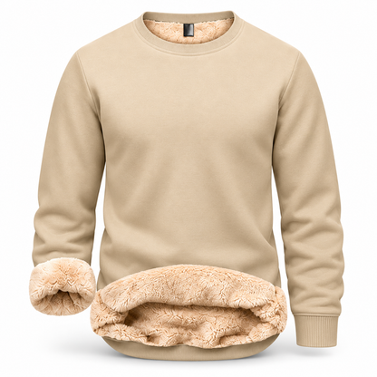 🔥 BEST SELLER | 8PCS $24.99 |Men's Fitted Crewneck Fleece Lined Sweatshirt, Wind Resistant Polyester Athletic Pullover, Casual Fashion Active Tops