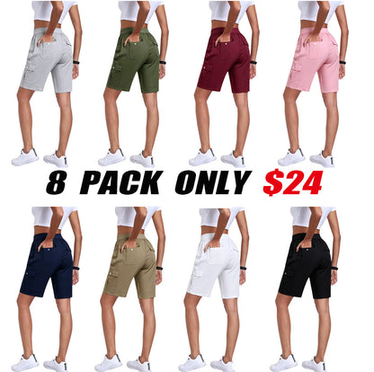 🔥90%off only today🔥[Available in 16 colors]Women's lightweight quick drying outdoor shorts with multifunctional pockets and elastic waistband, suitable for hiking and camping