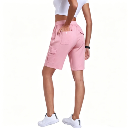 🔥90%off only today🔥[Available in 16 colors]Women's lightweight quick drying outdoor shorts with multifunctional pockets and elastic waistband, suitable for hiking and camping