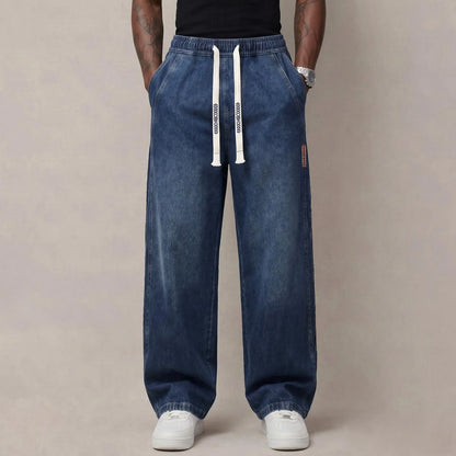🔥 BEST SELLER | 6PCS $24.63 | Men's Stretch Cotton Loose-Fit Drawstring Jeans