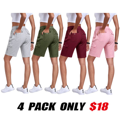 🔥90%off only today🔥[Available in 16 colors]Women's lightweight quick drying outdoor shorts with multifunctional pockets and elastic waistband, suitable for hiking and camping