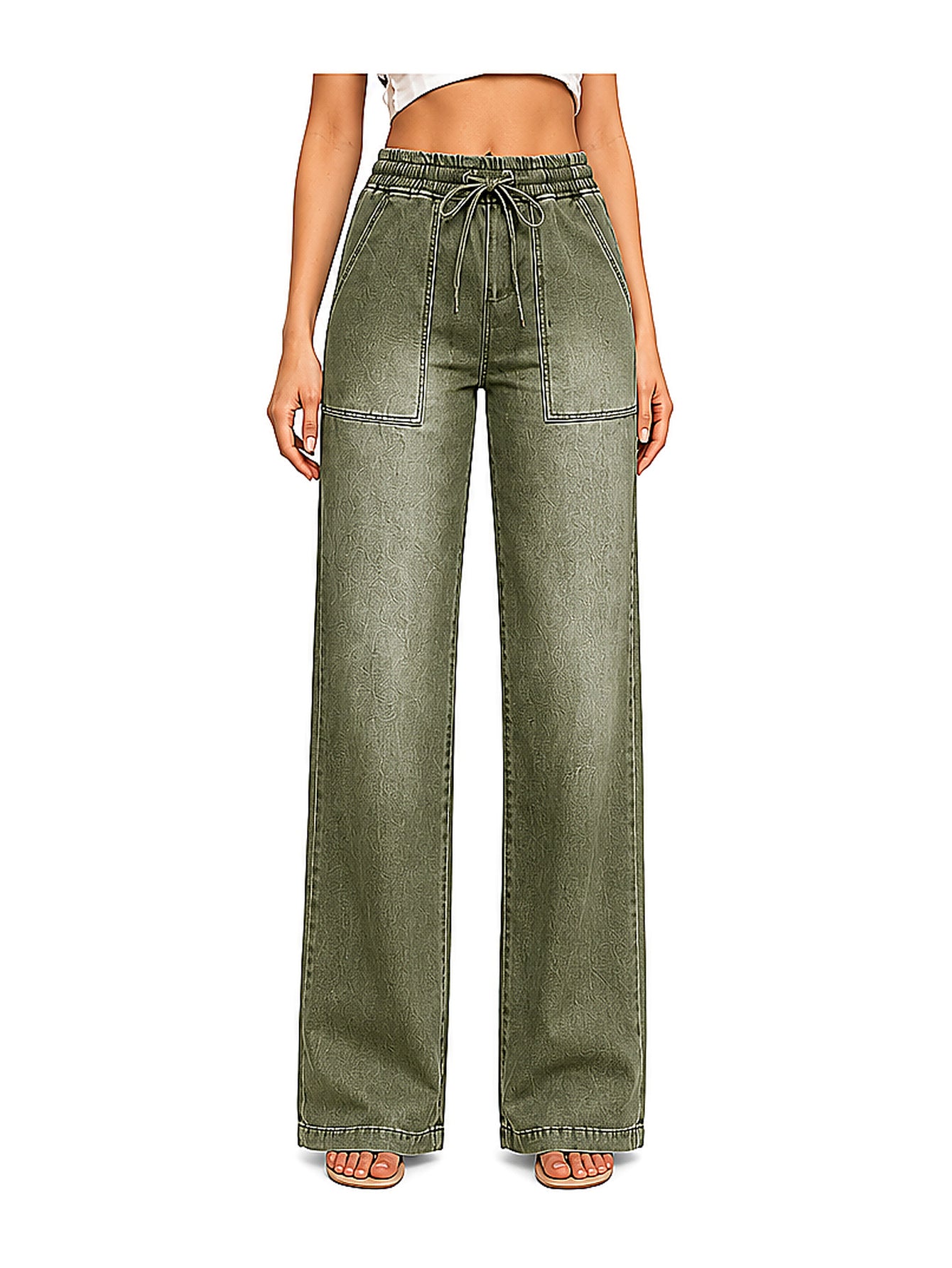 Women's Casual Straight Leg Denim Pants